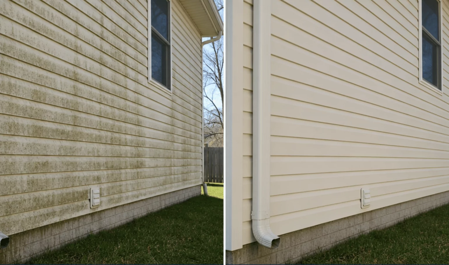 House facade before and after